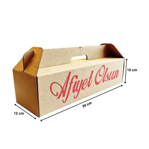 KRAFT OLUKLU 40X12X10 CM KÜÇÜK BOY LAHMACUN KUTUSU 100 ADET