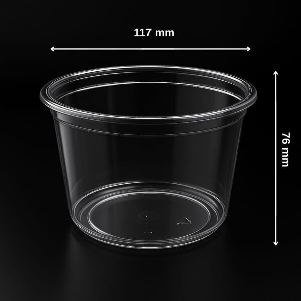 LM-16 16 OZ HUMUS PET KAP Ø117 LİMERA 16,5 GR ŞEFFAF 500 ADET