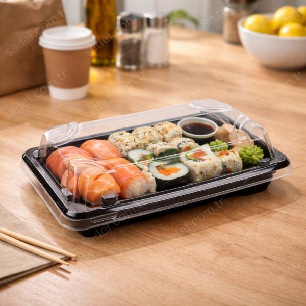 L-ST3 LİMERA PET SUSHI KABI ( 165X115 MM ) GÖVDE + KAPAK 17,5 GR 400 ADET