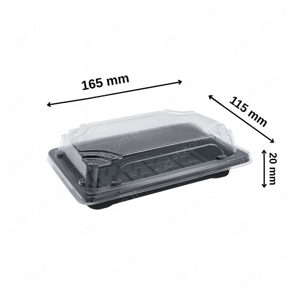 L-ST3 LİMERA PET SUSHI KABI ( 165X115 MM ) GÖVDE + KAPAK 17,5 GR 400 ADET