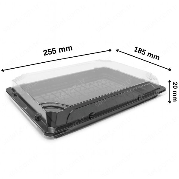 L-ST6 LİMERA PET SUSHI KABI ( 255X185 MM ) GÖVDE + KAPAK 48 GR 200 ADET
