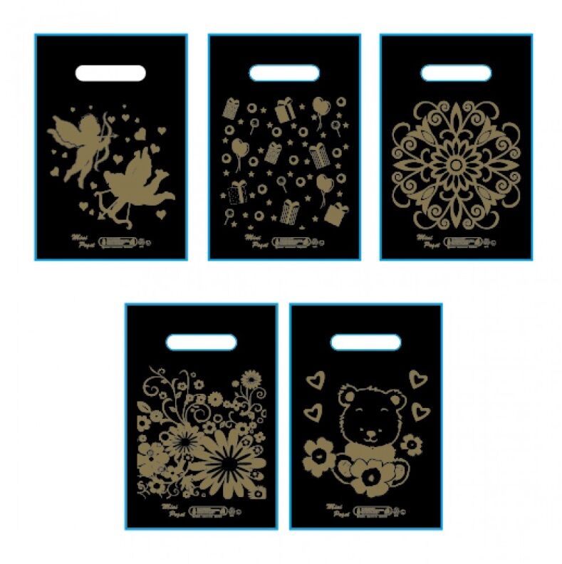 SİYAH 22X33 BASKILI EL GEÇME 100 AD X 50 PKT