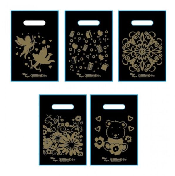 SİYAH 22X33 BASKILI EL GEÇME 100 AD X 50 PKT