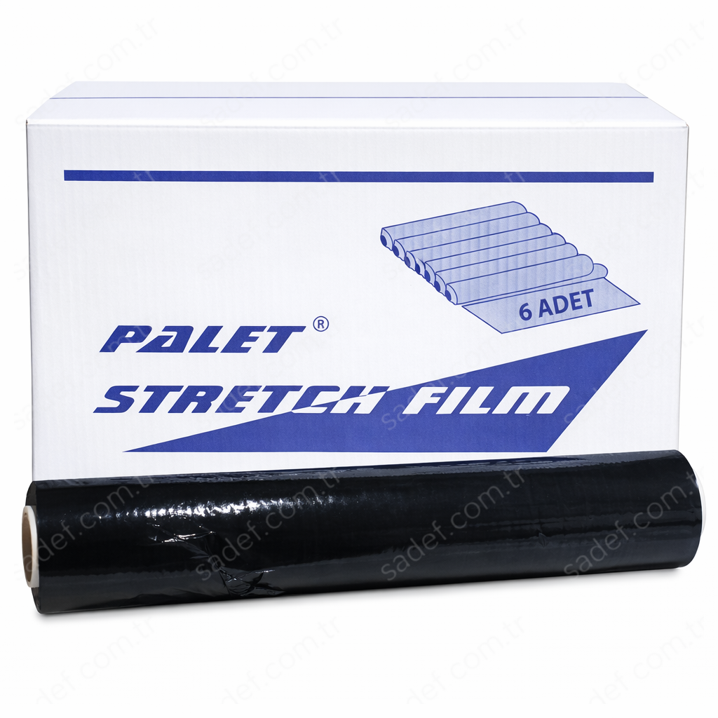 SİYAH P.E 23 MİKRON PALET STRECH 2 KG ( 500 GR MASURA - 150 M TKRB ) 6 ADET