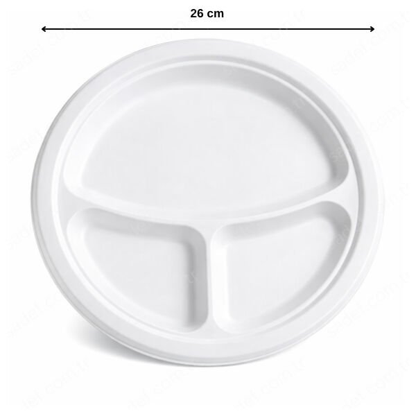 SUGAS 26 CM 3 BÖLMELİ EKOLOJİK TABAK 500 ADET