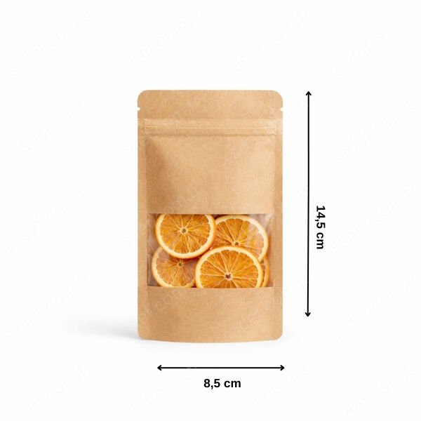 KRAFT PENCERELİ KİLİTLİ DOYPACK 8,5X14,5 100 ADET