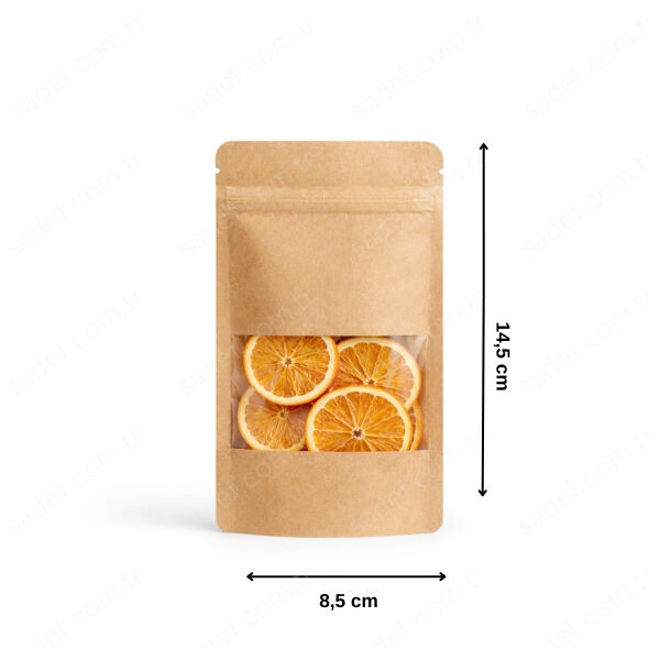 KRAFT PENCERELİ KİLİTLİ DOYPACK 8,5X14,5 100 ADET