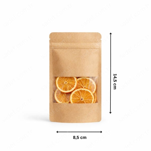 KRAFT PENCERELİ KİLİTLİ DOYPACK 8,5X14,5 100 ADET