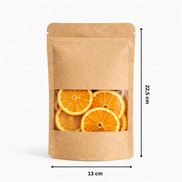 KRAFT PENCERELİ KİLİTLİ DOYPACK 13X22,5 100 ADET