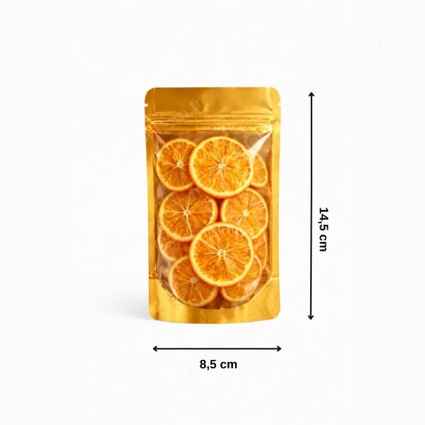 GOLD METALİZE ŞEFFAF KİLİTLİ DOYPACK 8,5X14,5 100 ADET
