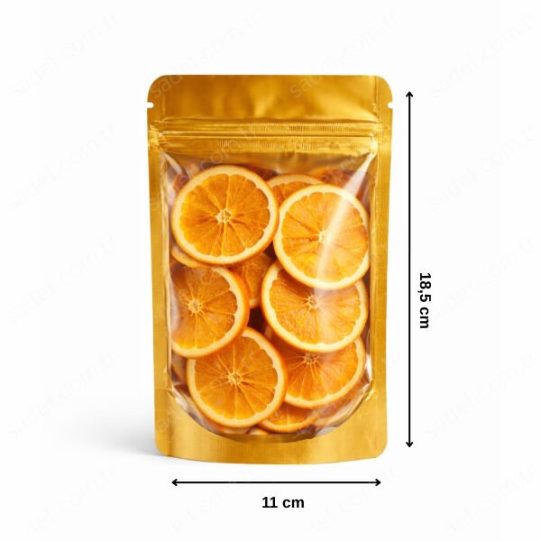 GOLD METALİZE ŞEFFAF KİLİTLİ DOYPACK 11X18,5 100 ADET