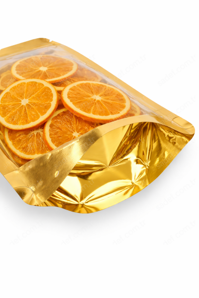 GOLD METALİZE ŞEFFAF KİLİTLİ DOYPACK 16X27 100 ADET