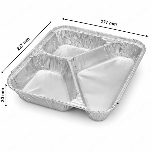 ALÜMİNYUM 3 BÖLMELİ KASE 100 ADET