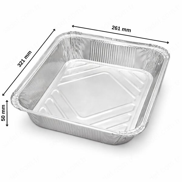 ORTA ALÜMİNYUM DİKDÖRTGEN TEPSİ 3500 CC 100 ADET