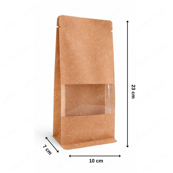 FLAT BOTTOM 10X23X7 KRAFT PENCERELİ 100 ADET