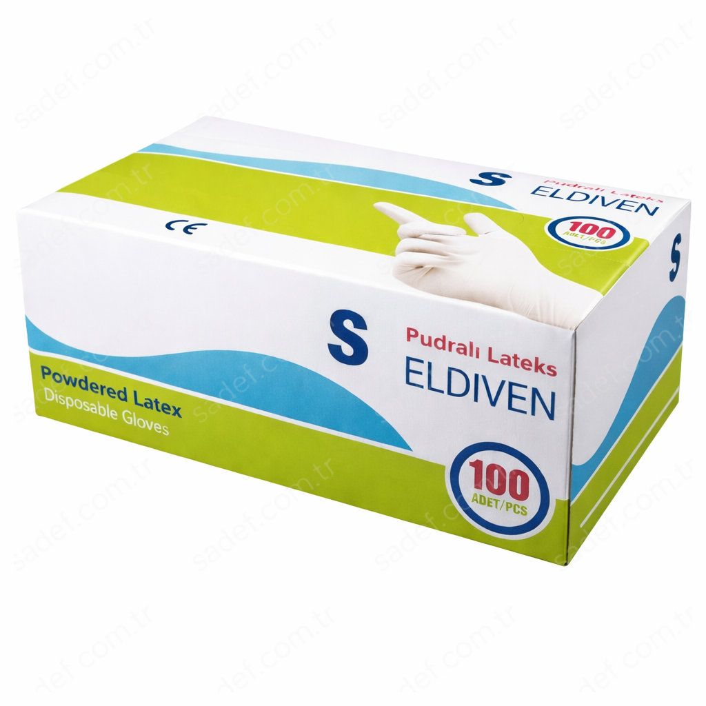 PUDRALI LATEX ELDİVEN SMALL 100 AD