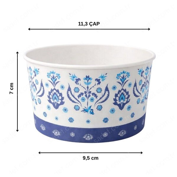 CEK - METROSAN 16 OZ BASKILI KARTON ÇORBA KASE + KAPAK 100 ADET