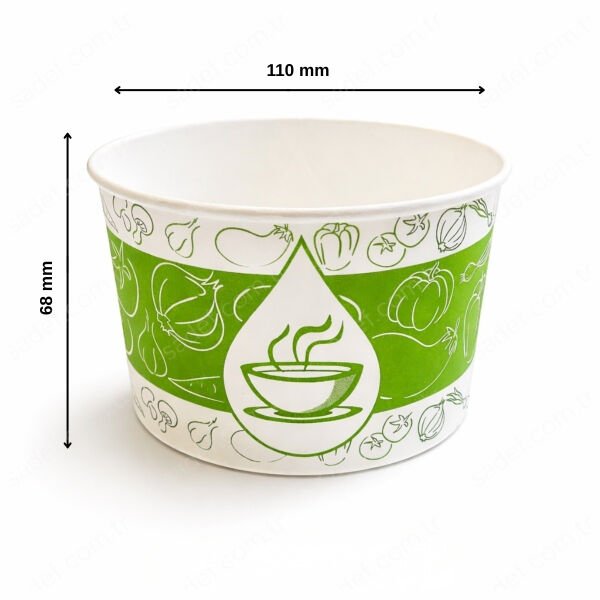 KAPAKSIZ DAMLA 16 OZ BASKILI KARTON ÇORBA KASE 11 GR 1000 ADET