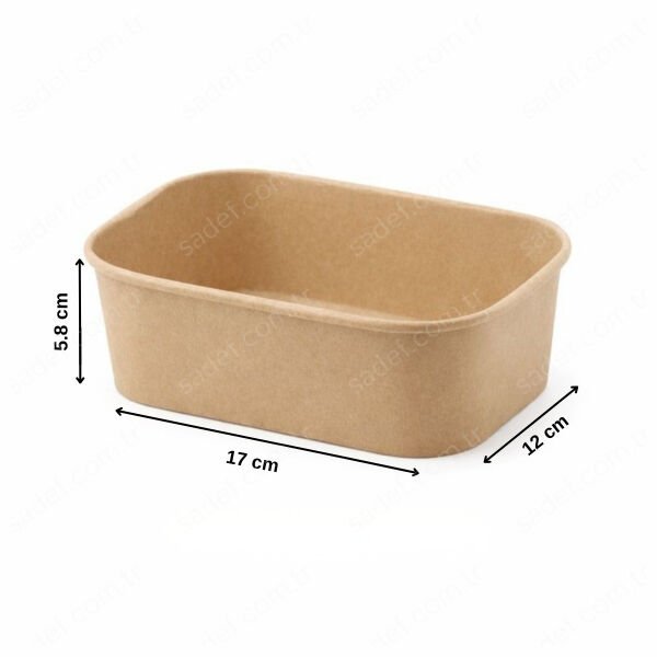 26 OZ 750 ML DİKDÖRTGEN KAĞIT KASE KRAFT GÖNCAY 300 ADET