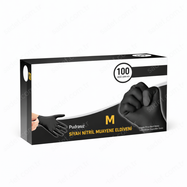 SİYAH NİTRİL ELDİVEN MEDİUM 100 AD ( 4,5 GR )