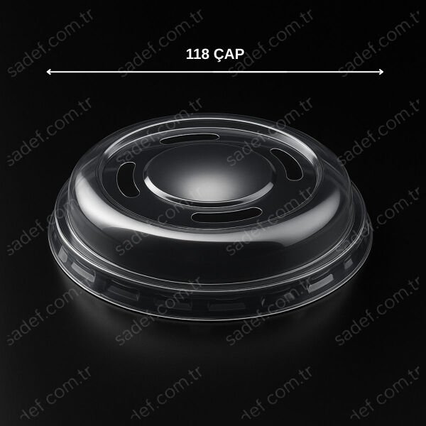 LK-233 DELİKLİ BOMBE KAPAK Ø118 MM HUMUS LİMERA 6 GR ŞEFFAF 100 ADET