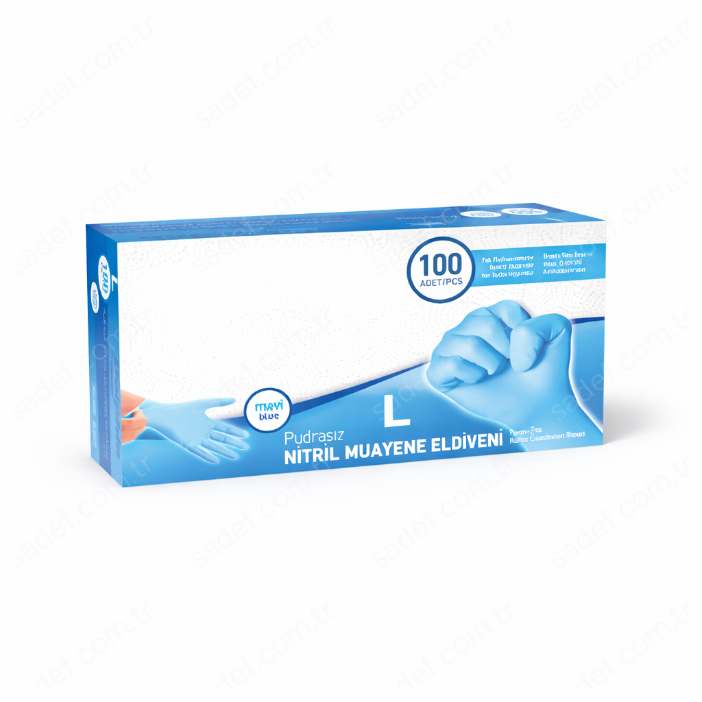 MAVİ NİTRİL ELDİVEN LARGE 100 AD X 20 PAKET