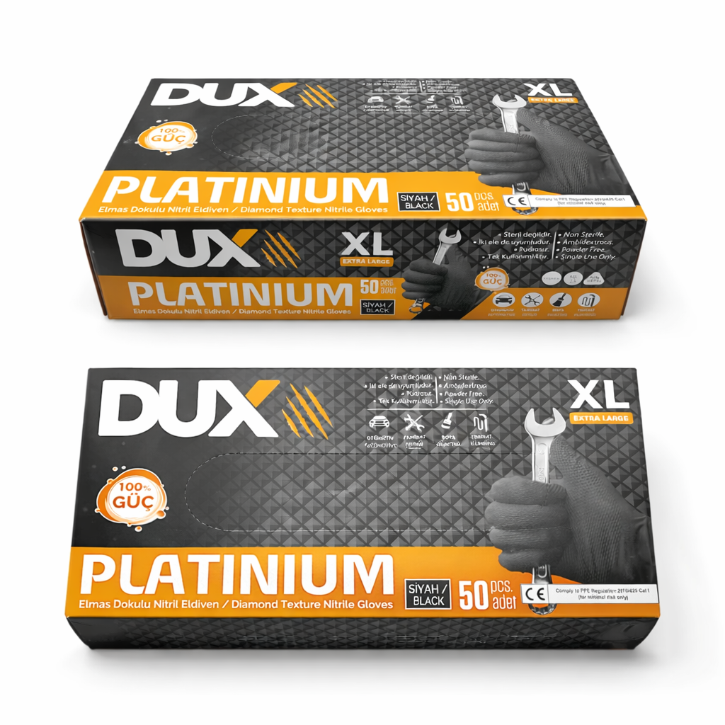 DUX EKSTRA KALIN ELDİVEN SİYAH X-LARGE 50 ADET