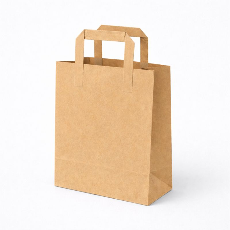 FLAT SAPLI KRAFT KAĞIT ÇANTA 18X24X8 CM 100 ADET