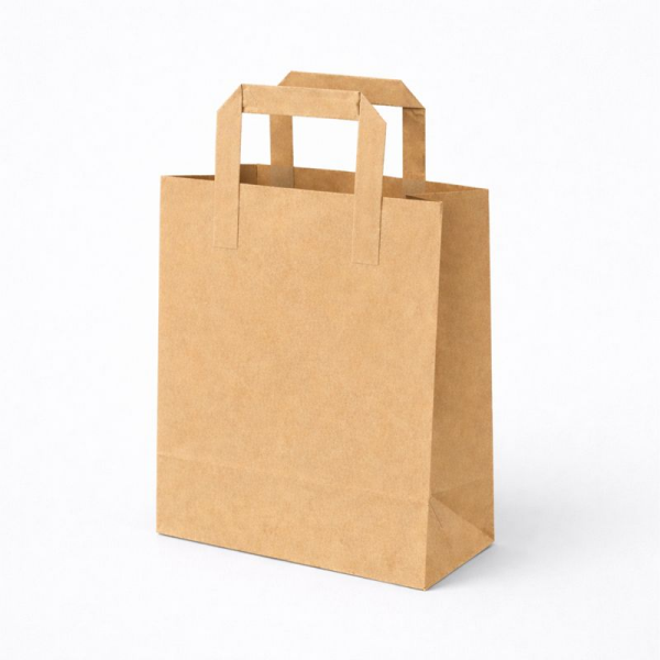 FLAT SAPLI KRAFT KAĞIT ÇANTA 18X24X8 CM 100 ADET