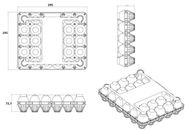 L-730 LİMERA YUMURTA VİYÖLÜ 30 LU (GÖVDE + KAPAK) 80 GR 100 ADET