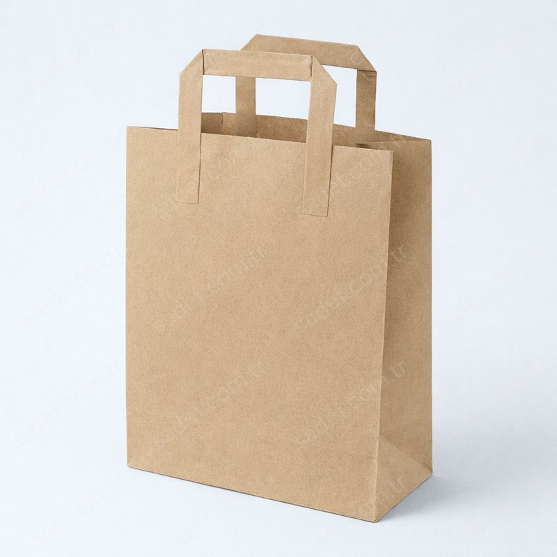 FLAT SAPLI KRAFT KAĞIT ÇANTA 22X28X11 CM 100 ADET