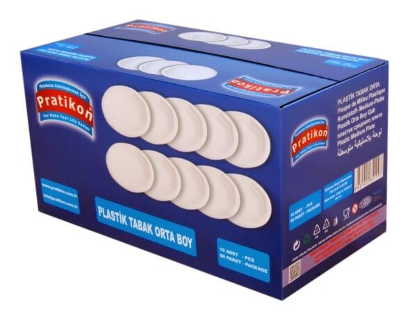10 LU 17 CM ORTA BOY PLASTİK TABAK X 50 PAKET