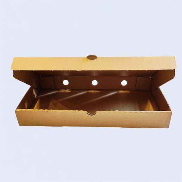 KRAFT OLUKLU 30X16X4 CM YUVARLAK LAHMACUN KUTUSU 100 ADET