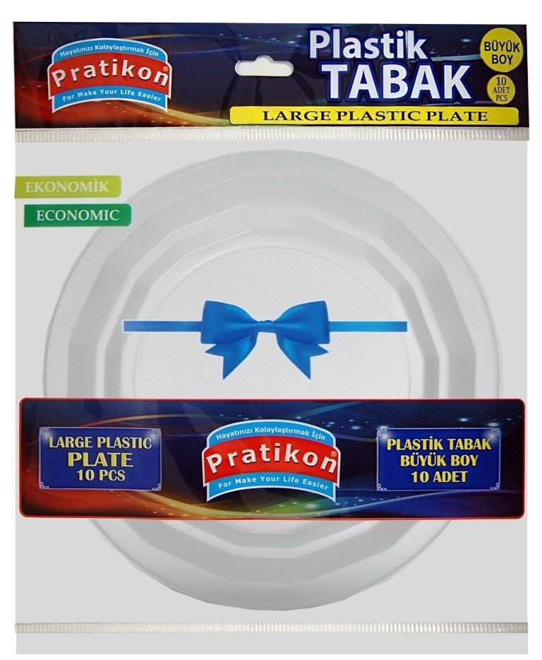 10 LU 19 CM BÜYÜK BOY PLASTİK TABAK X 50 PAKET