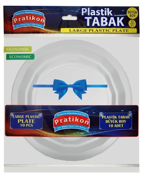 10 LU 19 CM BÜYÜK BOY PLASTİK TABAK X 50 PAKET