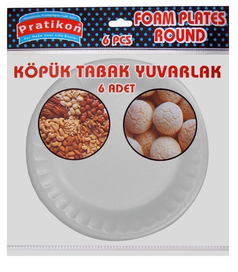 6 LI KÖPÜK YUVARLAK TABAK X 50 PAKET