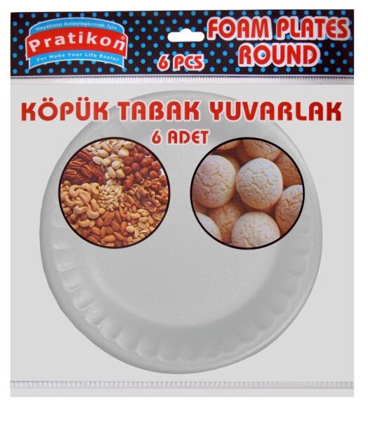6 LI KÖPÜK YUVARLAK TABAK X 50 PAKET