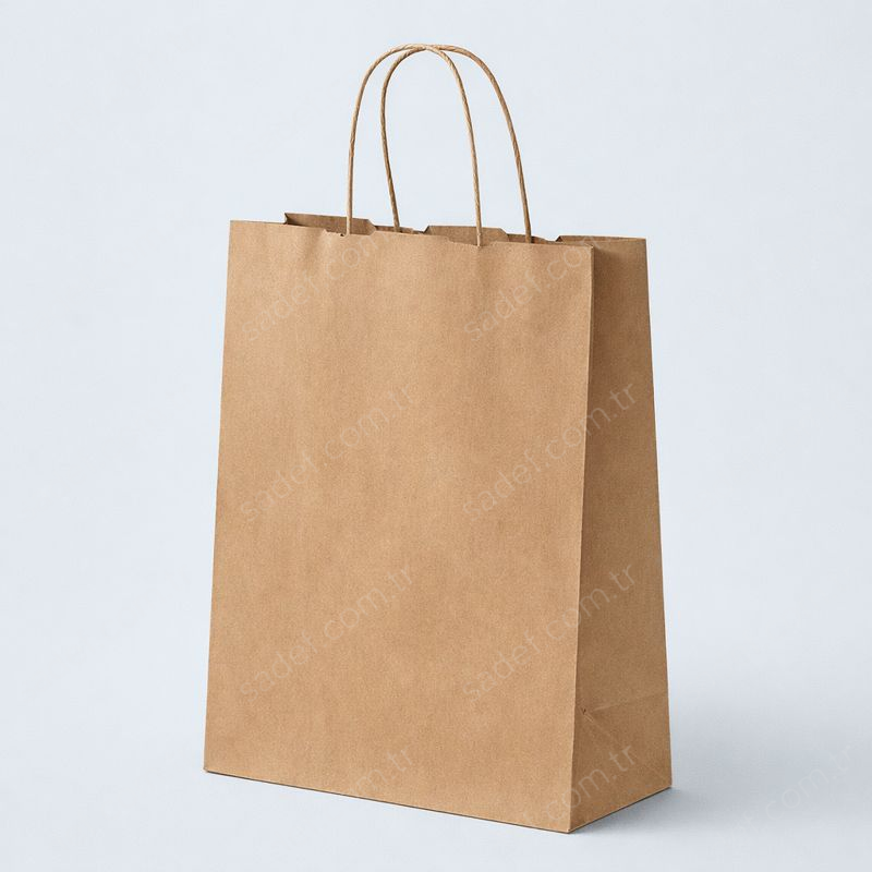 BÜKÜM SAPLI KRAFT KAĞIT ÇANTA 32X40X12 CM 100 ADET