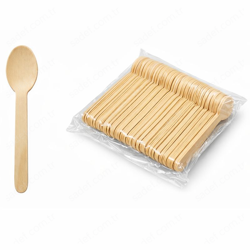 ORGANİK AHŞAP KAŞIK 16 CM 100 ADET
