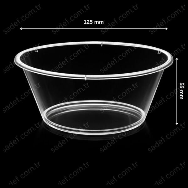 MAY307 ÇAP 125 KRİSTAL 330 CC V KASE ŞEFFAF 600 ADET