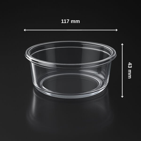 LM-08 8 OZ HUMUS PET KAP Ø117 LİMERA 11 GR ŞEFFAF 500 ADET