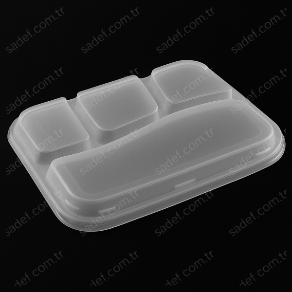 LPP-865 LİMERA PP 4 BÖLMELİ KEBAP KABI - GÖVDE + KAPAK 54 GR 100 ADET