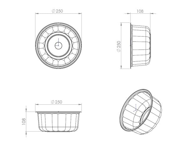 L-410 LİMERA OVAL KENARLI PASTA KAPAĞI - Ø25 (ORTA) 45 GR 200 ADET