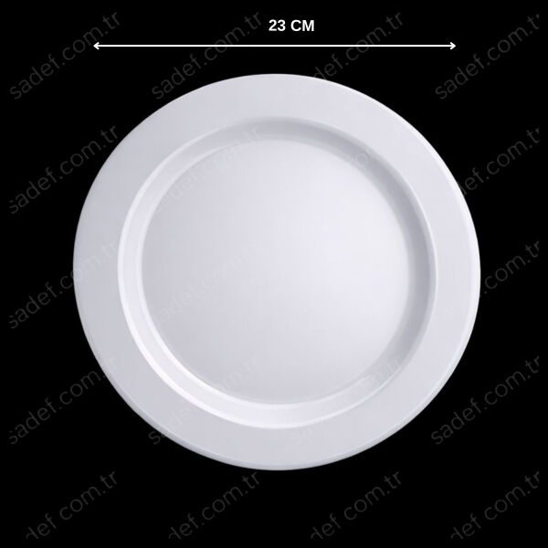 23 CM PORSELEN GÖRÜNÜMLÜ PS BEYAZ SİLVERLİNE BASKILI 6 AD