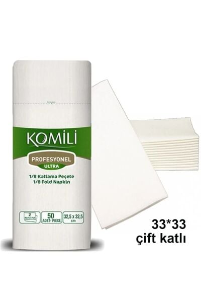 KOMİLİ 33X33 GARSON 1/8 KATLI PEÇETE 4,7 KG 50 Lİ * 24 PK