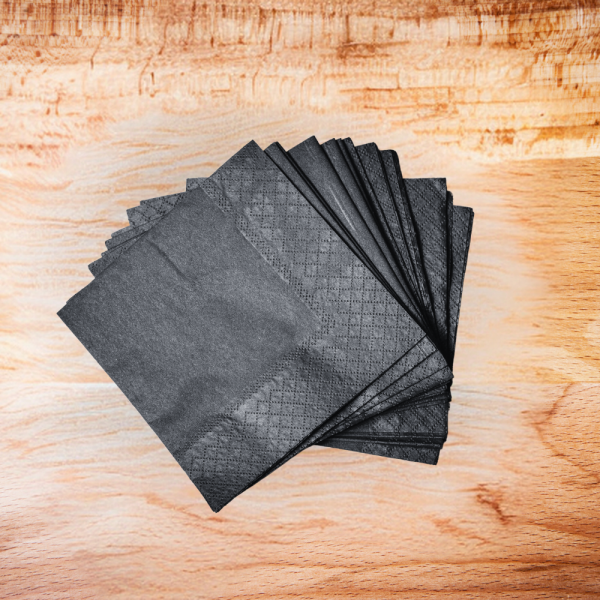 RENKLİ 33X33 KARE PEÇETE SİYAH 50 ADET X 24 PAKET