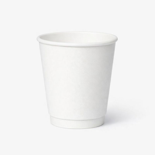 BEYAZ DOUBLE WALL 8 OZ BASKISIZ KARTON BARDAK SICAK 500 ADET