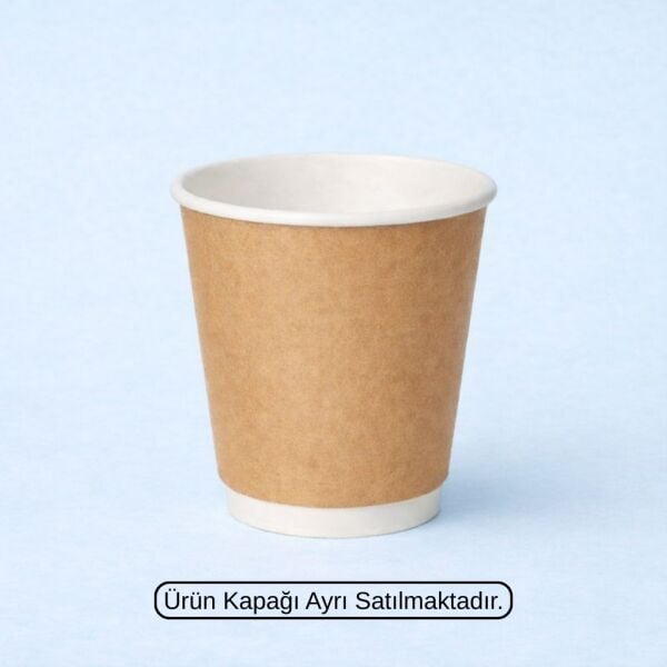 KRAFT DOUBLE WALL 8 OZ BASKISIZ KARTON BARDAK SICAK 500 ADET