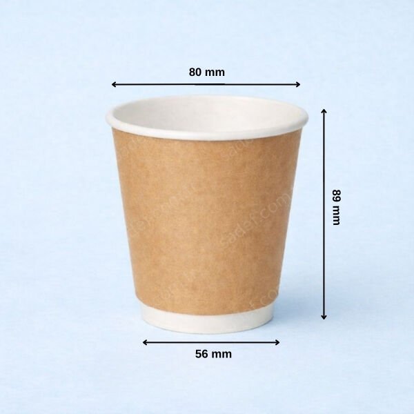 KRAFT DOUBLE WALL 8 OZ BASKISIZ KARTON BARDAK SICAK 500 ADET