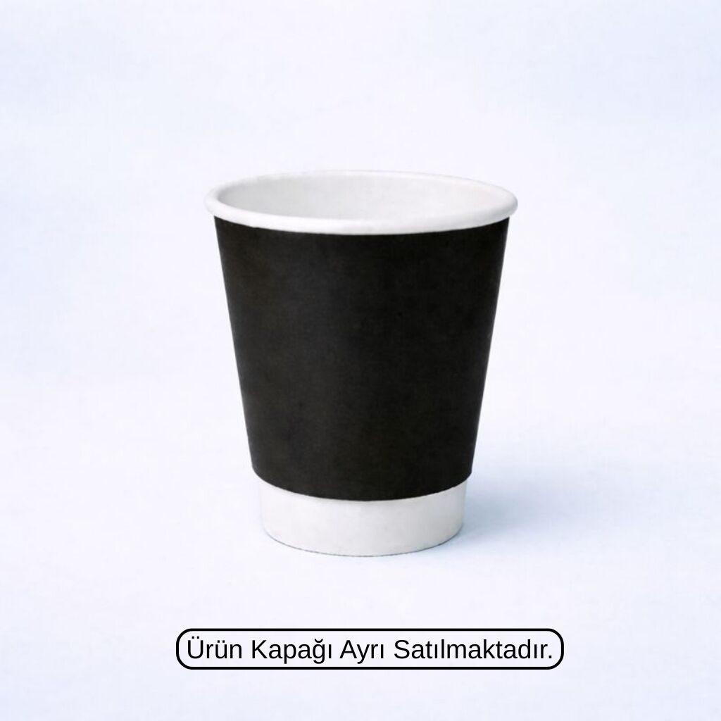 SİYAH DOUBLE WALL 8 OZ BASKISIZ KARTON BARDAK SICAK 500 ADET